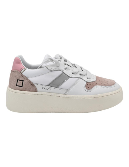 Court platform nylon white pink