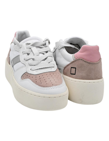 Court platform nylon white pink
