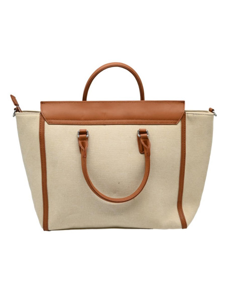 28420 New scarlett Q natural canvas tan calf leather